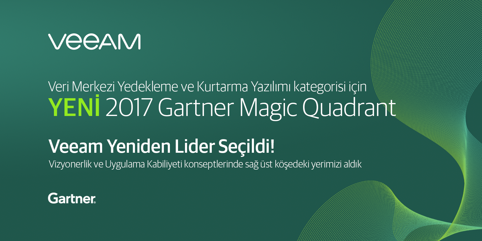 Gartner, YENİ 2017 Magic Quadrant’ta Veeam’i LİDER olarak seçti